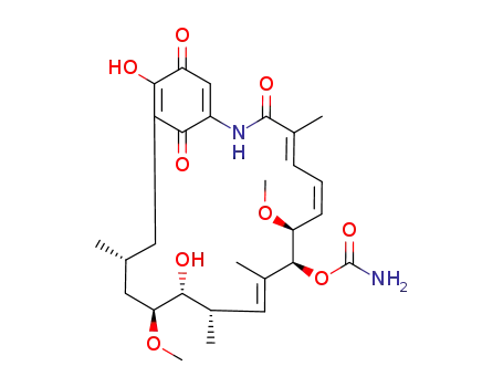 Molecular Structure of 52762-28-4 (13,22-dihydroxy-8,14-dimethoxy-4,10,12,16-tetramethyl-3,19,20-trioxo-2-azabicyclo[16.3.1]docosa-1(21),4,6,10,18(22)-pentaen-9-yl carbamate)