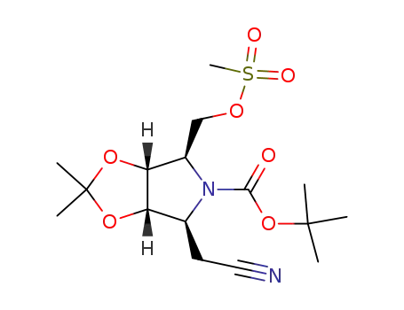 N-tert-butoxycarbonyl-3,6-imino-4,5-O-isopropylidene-7-O-methanesulfonyl-2,3,6-trideoxy-D-allo-heptononitrile