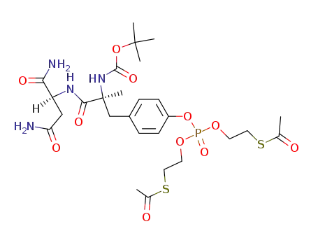 Molecular Structure of 675106-64-6 (Boc-(α-Me)pTyr(MeSATE)2-Asn-NH2)