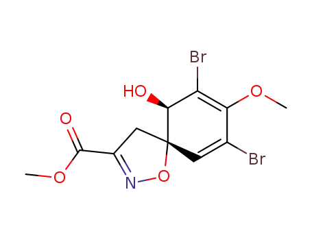 1-Oxa-2-azaspiro[4.5]deca-2,6,8-triene-3-carboxylic acid,
7,9-dibromo-10-hydroxy-8-methoxy-, methyl ester, (5R,10S)-rel-