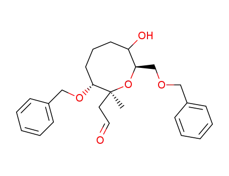 Molecular Structure of 663599-95-9 (((2S,3R,8R)-3-Benzyloxy-8-benzyloxymethyl-7-hydroxy-2-methyl-oxocan-2-yl)-acetaldehyde)
