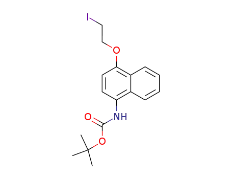 Molecular Structure of 489432-42-0 (Carbamic acid, [4-(2-iodoethoxy)-1-naphthalenyl]-, 1,1-dimethylethyl
ester)