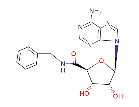 Molecular Structure of 57872-79-4 ((2S,3S,4R,5R)-5-(6-amino-9H-purin-9-yl)-N-benzyl-3,4-dihydroxytetrahydrofuran-2-carboxamide (non-preferred name))