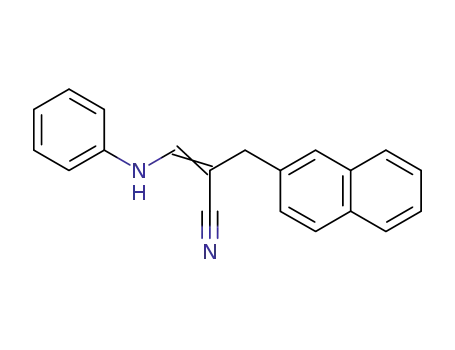 Molecular Structure of 89445-76-1 (2-Naphthalenepropanenitrile, a-[(phenylamino)methylene]-)