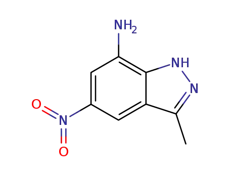 Molecular Structure of 647853-25-6 (3-METHYL-5-NITRO-1H-INDAZOL-7-AMINE)