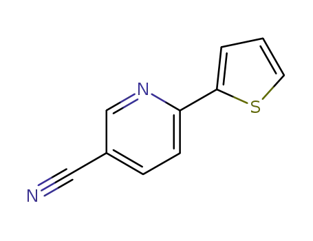 Molecular Structure of 619334-36-0 (6-THIEN-2-YLNICOTINONITRILE 97+%3-CYANO-6-THIEN-2-YLPIRIDINE)