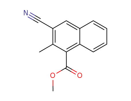 Molecular Structure of 263862-16-4 (1-Naphthalenecarboxylic acid, 3-cyano-2-methyl-, methyl ester)