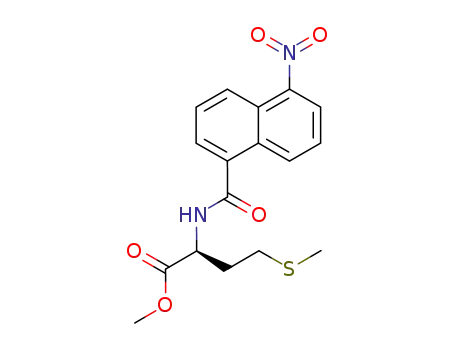 Molecular Structure of 174638-32-5 ((S)-4-Methylsulfanyl-2-[(5-nitro-naphthalene-1-carbonyl)-amino]-butyric acid methyl ester)
