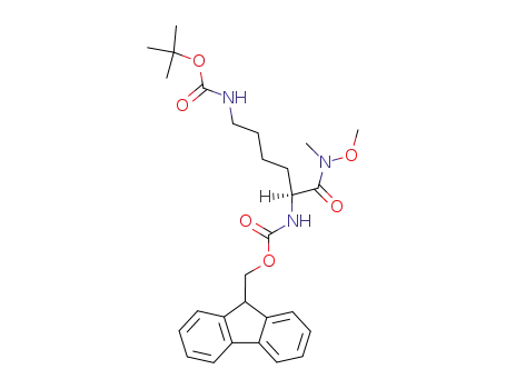 Molecular Structure of 151145-21-0 ((S)-N-α-(fluorenylmethyloxycarbonyl)-N-ε-(tert-butyloxycarbonyl)-lysine N-methoxy-N-methylamide)