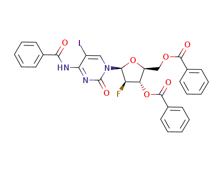 N<sup>4</sup>-benzoyl-1-(3,5-di-O-benzoyl-2-deoxy-2-fluoro-β-L-arabinofuranosyl)-5-iodocytosine