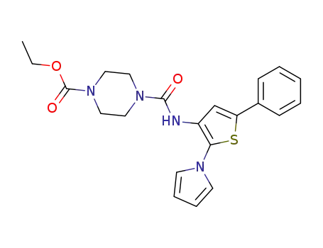 4-(5-Phenyl-2-pyrrol-1-yl-thiophen-3-ylcarbamoyl)-piperazine-1-carboxylic acid ethyl ester