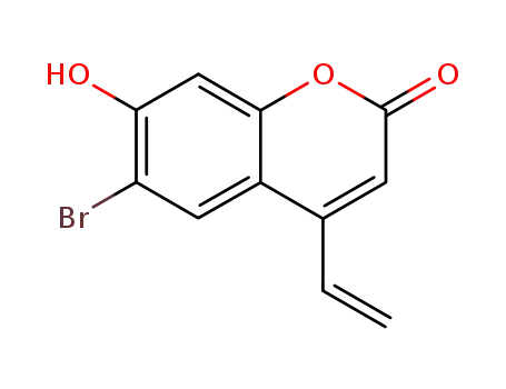 Molecular Structure of 566206-46-0 (2H-1-Benzopyran-2-one, 6-bromo-4-ethenyl-7-hydroxy-)