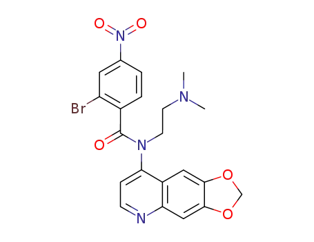 Molecular Structure of 538366-72-2 (Benzamide,
2-bromo-N-[2-(dimethylamino)ethyl]-N-1,3-dioxolo[4,5-g]quinolin-8-yl-4-
nitro-)