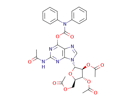 N<sup>2</sup>-acetyl-9-(2,3,5-tri-O-acetyl-α-D-arabinofuranosyl)-O<sup>6</sup>-diphenylcarbamoylguanine