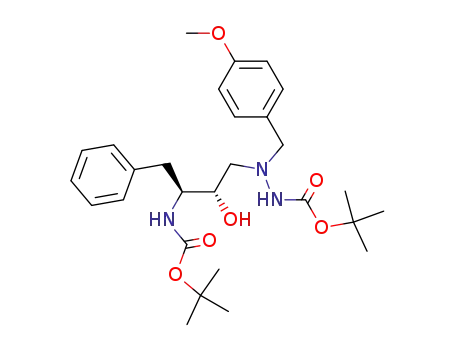 Molecular Structure of 161852-56-8 (N'-((2S,3S)-3-tert-Butoxycarbonylamino-2-hydroxy-4-phenyl-butyl)-N'-(4-methoxy-benzyl)-hydrazinecarboxylic acid tert-butyl ester)