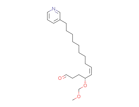 Molecular Structure of 586976-88-7 (5-Tetradecenal, 4-(methoxymethoxy)-14-(3-pyridinyl)-, (4R,5Z)-)