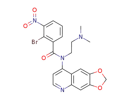 Molecular Structure of 538366-71-1 (Benzamide,
2-bromo-N-[2-(dimethylamino)ethyl]-N-1,3-dioxolo[4,5-g]quinolin-8-yl-3-
nitro-)