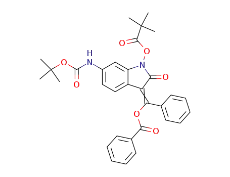 benzoic acid [6-<i>tert</i>-butoxycarbonylamino-1-(2,2-dimethyl-propionyloxy)-2-oxo-1,2-dihydro-indol-3-ylidene]-phenyl-methyl ester