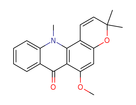 7H-Pyrano[2,3-c]acridin-7-one,3,12-dihydro-6-methoxy-3,3,12-trimethyl-