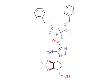 5-amino-1-(2',3'-O-isopropylidene-4'-hydroxymethylcyclopentyl)imidazole-4-dibenzyl aspartyl carboxamide