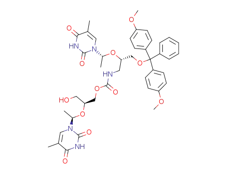 {(S)-3-[Bis-(4-methoxy-phenyl)-phenyl-methoxy]-2-[(R)-1-(5-methyl-2,4-dioxo-3,4-dihydro-2H-pyrimidin-1-yl)-ethoxy]-propyl}-carbamic acid (S)-3-hydroxy-2-[(R)-1-(5-methyl-2,4-dioxo-3,4-dihydro-2H-pyrimidin-1-yl)-ethoxy]-propyl ester