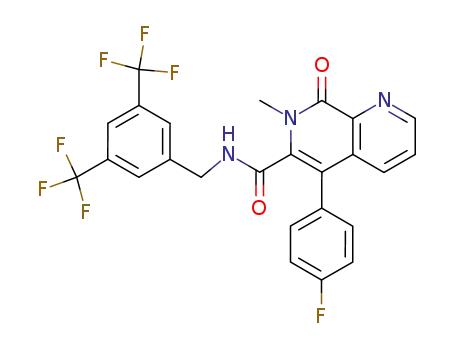 N-[3,5-Bis(trifluoromethyl)benzyl]-5-(4-fluorophenyl)-7,8-dihydro-7-methyl-8-oxo-6-pyrido[3,4-b]pyridinecarboxamide