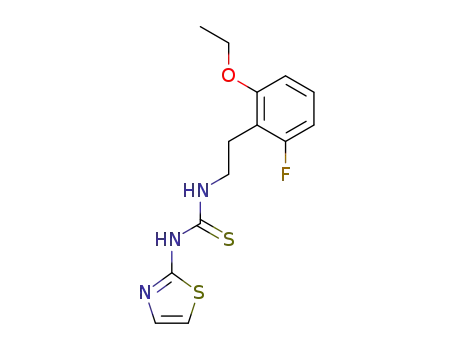 Molecular Structure of 149488-32-4 (1-[2-(2-ethoxy-6-fluorophenyl)ethyl]-3-(1,3-thiazol-2-yl)thiourea)
