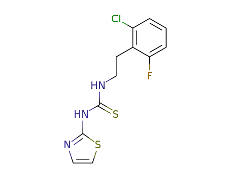 Molecular Structure of 149485-98-3 (1-[2-(2-chloro-6-fluorophenyl)ethyl]-3-(1,3-thiazol-2-yl)thiourea)