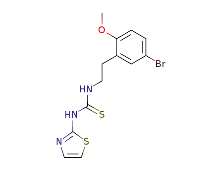 Molecular Structure of 149486-41-9 (1-[2-(5-bromo-2-methoxyphenyl)ethyl]-3-(1,3-thiazol-2-yl)thiourea)