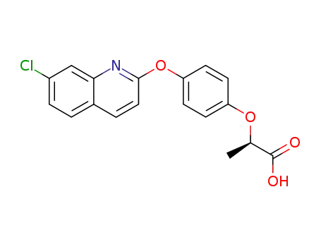 Molecular Structure of 445041-74-7 (Propanoic acid, 2-[4-[(7-chloro-2-quinolinyl)oxy]phenoxy]-, (2R)-)