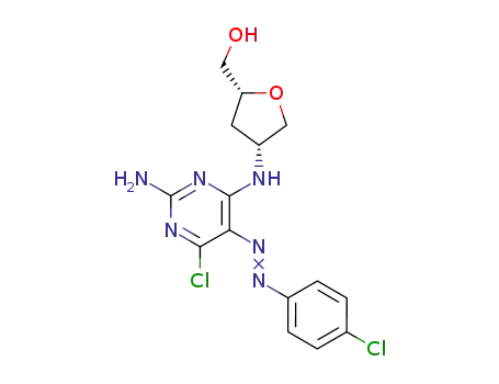 {(2R,4R)-4-[2-Amino-6-chloro-5-(4-chloro-phenylazo)-pyrimidin-4-ylamino]-tetrahydro-furan-2-yl}-methanol