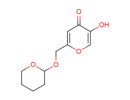 Molecular Structure of 103893-45-4 (4H-Pyran-4-one, 5-hydroxy-2-[[(tetrahydro-2H-pyran-2-yl)oxy]methyl]-)