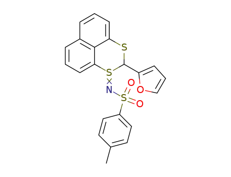 Molecular Structure of 163926-88-3 (N-[2-Furan-2-yl-1λ<sup>4</sup>-naphtho[1,8-de][1,3]dithiin-(1E)-ylidene]-4-methyl-benzenesulfonamide)