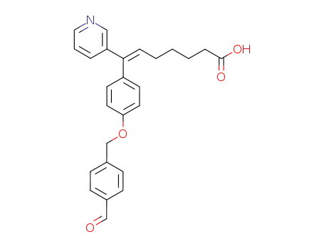 Molecular Structure of 163164-11-2 ((E)-7-[4-(4-Formyl-benzyloxy)-phenyl]-7-pyridin-3-yl-hept-6-enoic acid)