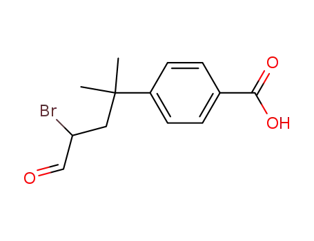 Molecular Structure of 80576-85-8 (Benzoic acid, 4-(3-bromo-1,1-dimethyl-4-oxobutyl)-)