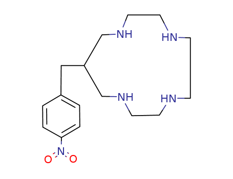 Molecular Structure of 128924-90-3 (1,4,7,10-Tetraazacyclotridecane, 12-[(4-nitrophenyl)methyl]-)