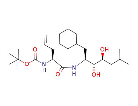 Molecular Structure of 145705-51-7 ([(S)-1-((1S,2R,3S)-1-Cyclohexylmethyl-2,3-dihydroxy-5-methyl-hexylcarbamoyl)-but-3-enyl]-carbamic acid tert-butyl ester)