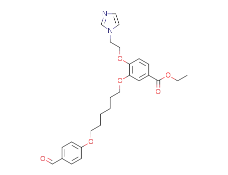 ethyl 3-<<(4-formylphenoxy)n-hexyl>oxy>-4-<<2-(1-imidazolyl)ethyl>oxy>benzoate