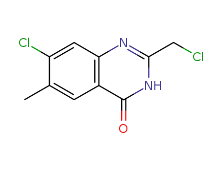 Molecular Structure of 289686-83-5 (7-chloro-2-(chloroMethyl)-6-Methylquinazolin-4(3H)-one)