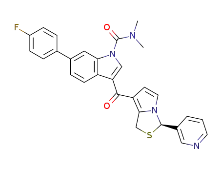 (R)-6-(4-Fluorophenyl)-N,N-dimethyl-3-[3-(3-pyridinyl)-1H,3H-pyrrolo[1,2-c]thiazol-7-yl]carbonyl-1H-indole-1-carboxamide