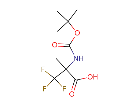 Molecular Structure of 170462-68-7 (2-[(tert-butoxycarbonyl)amino]-3,3,3-trifluoro-2-methylpropanoic acid)