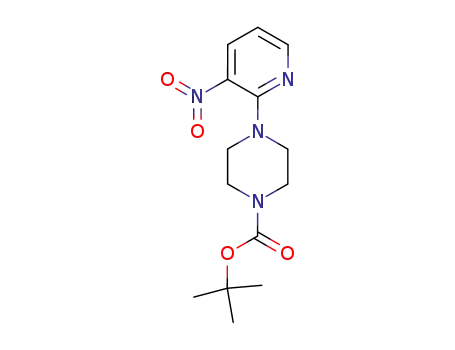 Molecular Structure of 153473-24-6 (4-(3-NITRO-PYRIDIN-2-YL)-PIPERAZINE-1-CARBOXYLIC ACID TERT-BUTYL ESTER)