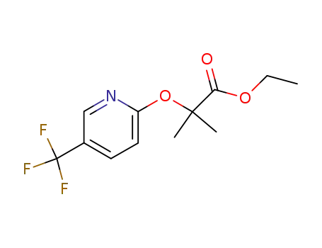 Molecular Structure of 913849-17-9 (Ethyl 2-methyl-2-[[5-(trifluoromethyl)pyridin-2-yl]oxy]propanoate)