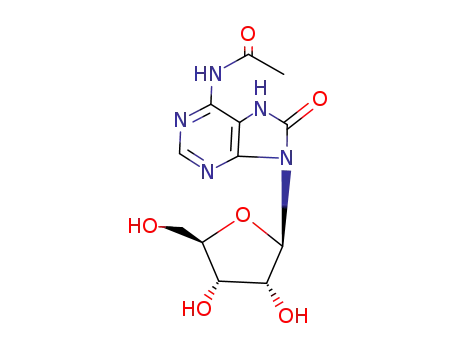 Molecular Structure of 3868-35-7 (6-(acetylamino)-9-pentofuranosyl-7,9-dihydro-8H-purin-8-one)