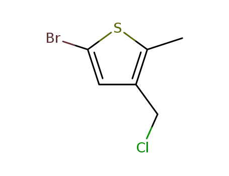 Molecular Structure of 875148-47-3 (Thiophene, 5-bromo-3-(chloromethyl)-2-methyl-)