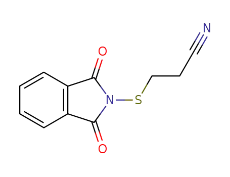 Molecular Structure of 88683-57-2 (N-((2-CYANOETHYL)THIO)PHTHALIMIDE  98)