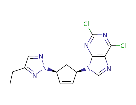 2,6-dichloro-9-[(1R,4S)-4-(4-ethyl-[1,2,3]triazol-1-yl)-cyclopent-2-enyl]-9H-purine