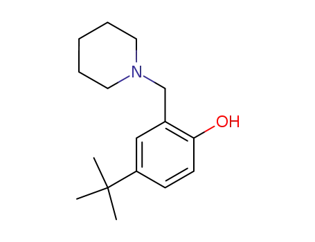 Molecular Structure of 14178-19-9 (Phenol, 4-(1,1-dimethylethyl)-2-(1-piperidinylmethyl)-)