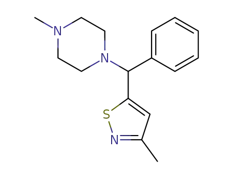 Molecular Structure of 90670-83-0 (Piperazine, 1-methyl-4-[(3-methyl-5-isothiazolyl)phenylmethyl]-)