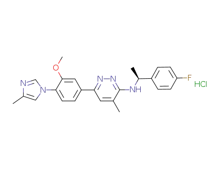 N-[(1S)-1-(4-fluorophenyl)ethyl]-4-methyl-6-[4-(4-methyl-1H-imidazol-1-yl)-3-(methyloxy)phenyl]-3-pyridazinamine hydrochloride
